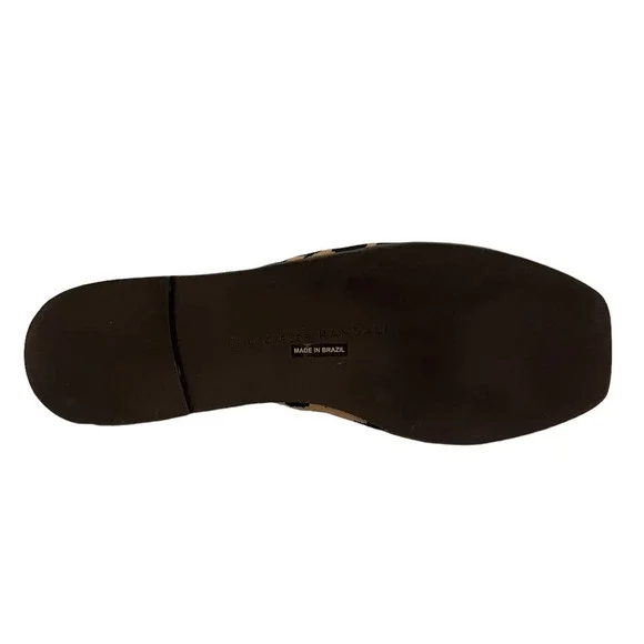 Loeffler Randall Daria Stretch Square Toe Slides In Leopard Dark Brown Size 10 - Picture 13 of 13